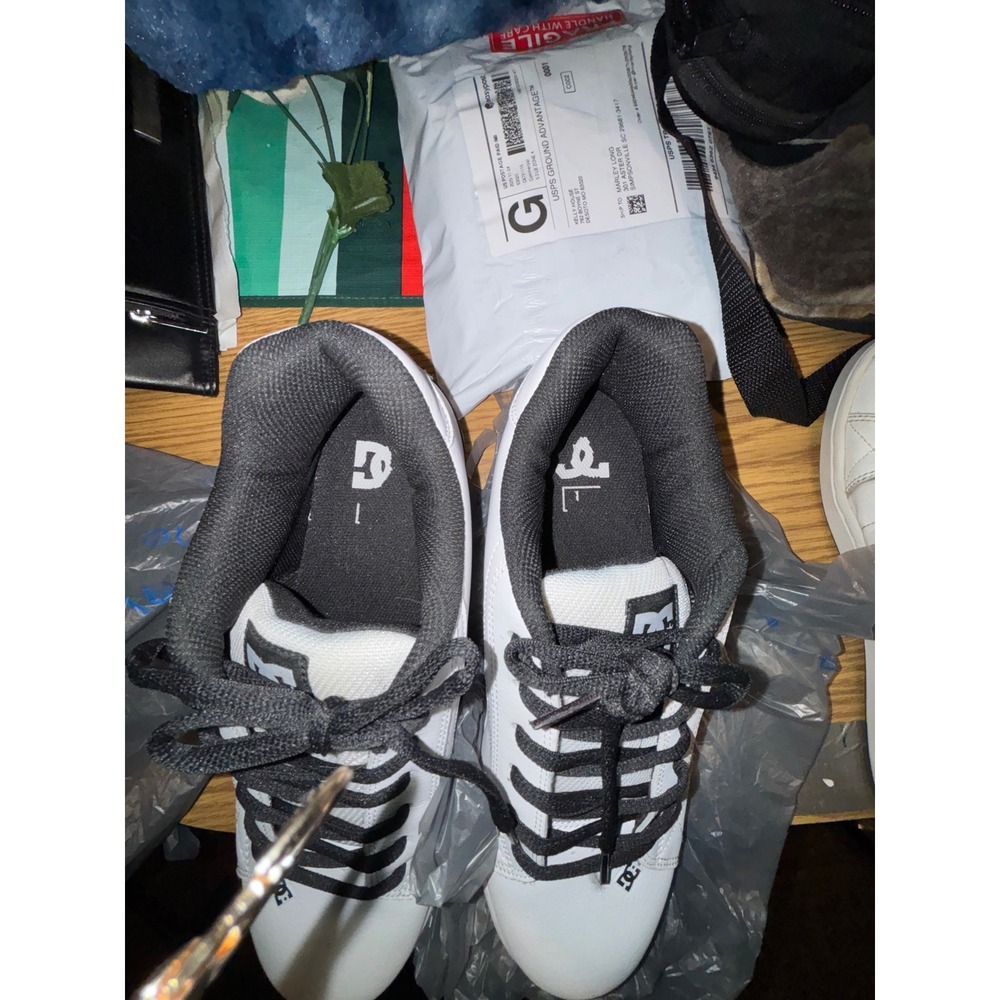 DC Shoes Mens White Black Lace Up Skate Sneakers Size 10 USA - Picture 5 of 9